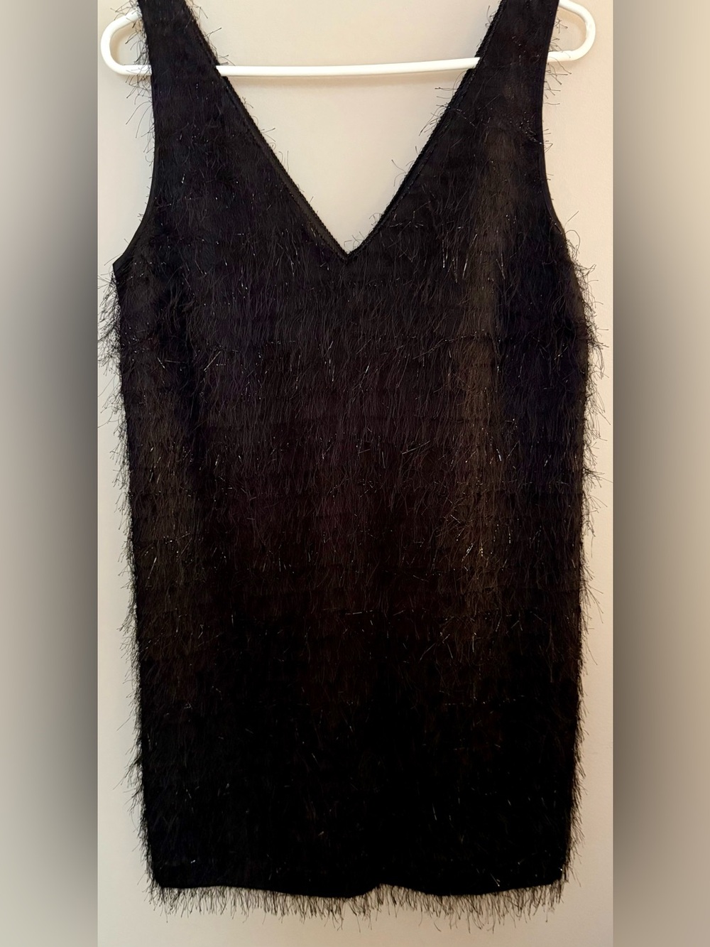 NEW $265 Laundry by Shelli Segal sleeveless fringe cocktail dress